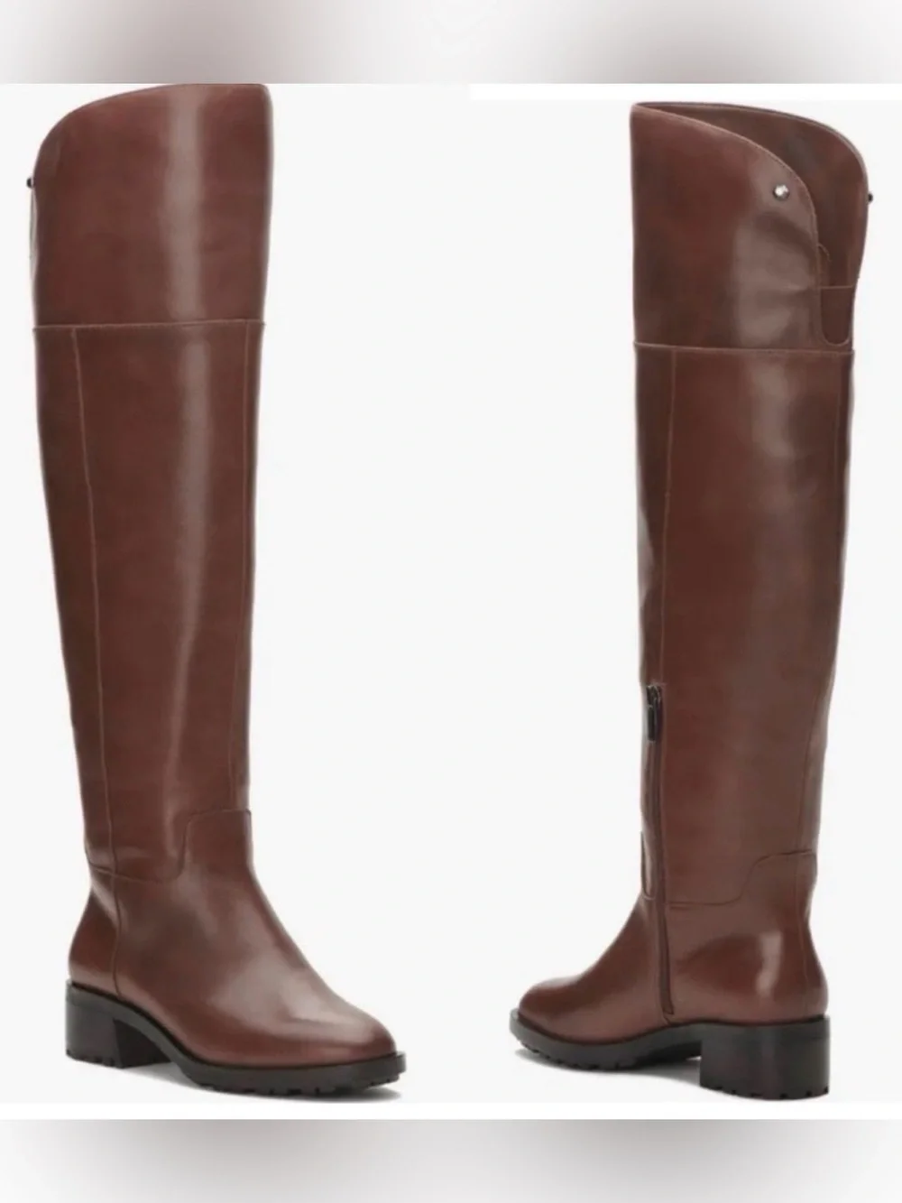 Vince Camuto Brown Over-the-Knee Leather Riding Boots